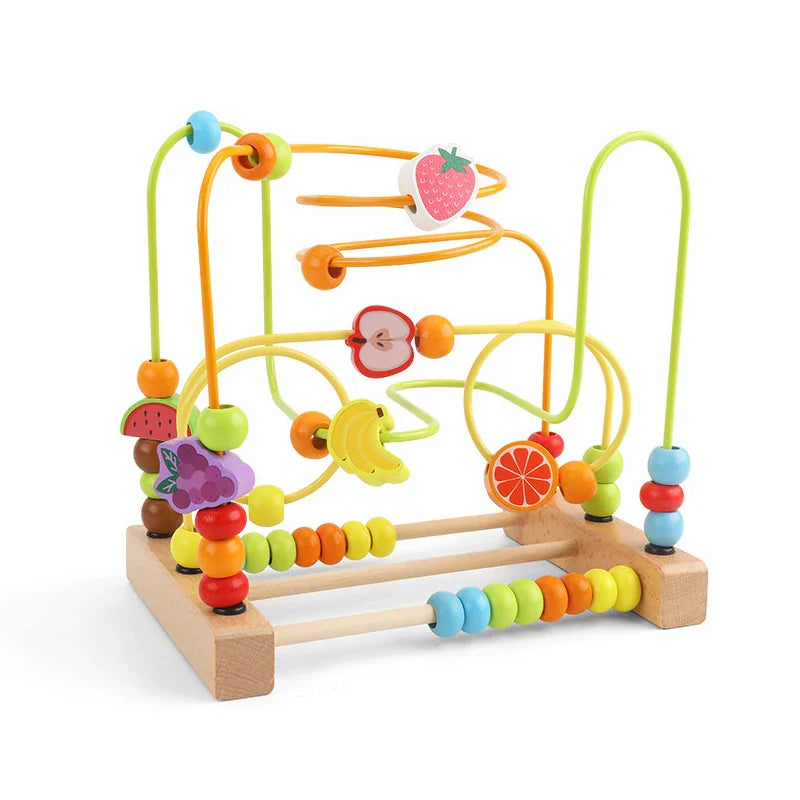 Montessori Wooden Roller Coaster Bead Maze for Toddlers Laime Store