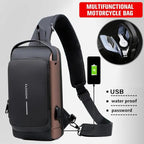 WEIXIER Anti-Theft USB Charging Crossbody Chest Bag for Men – Waterproof Oxford Shoulder Sling with Lockable Zipper, Business & Travel Messenger Pack Shop1103843745 Store
