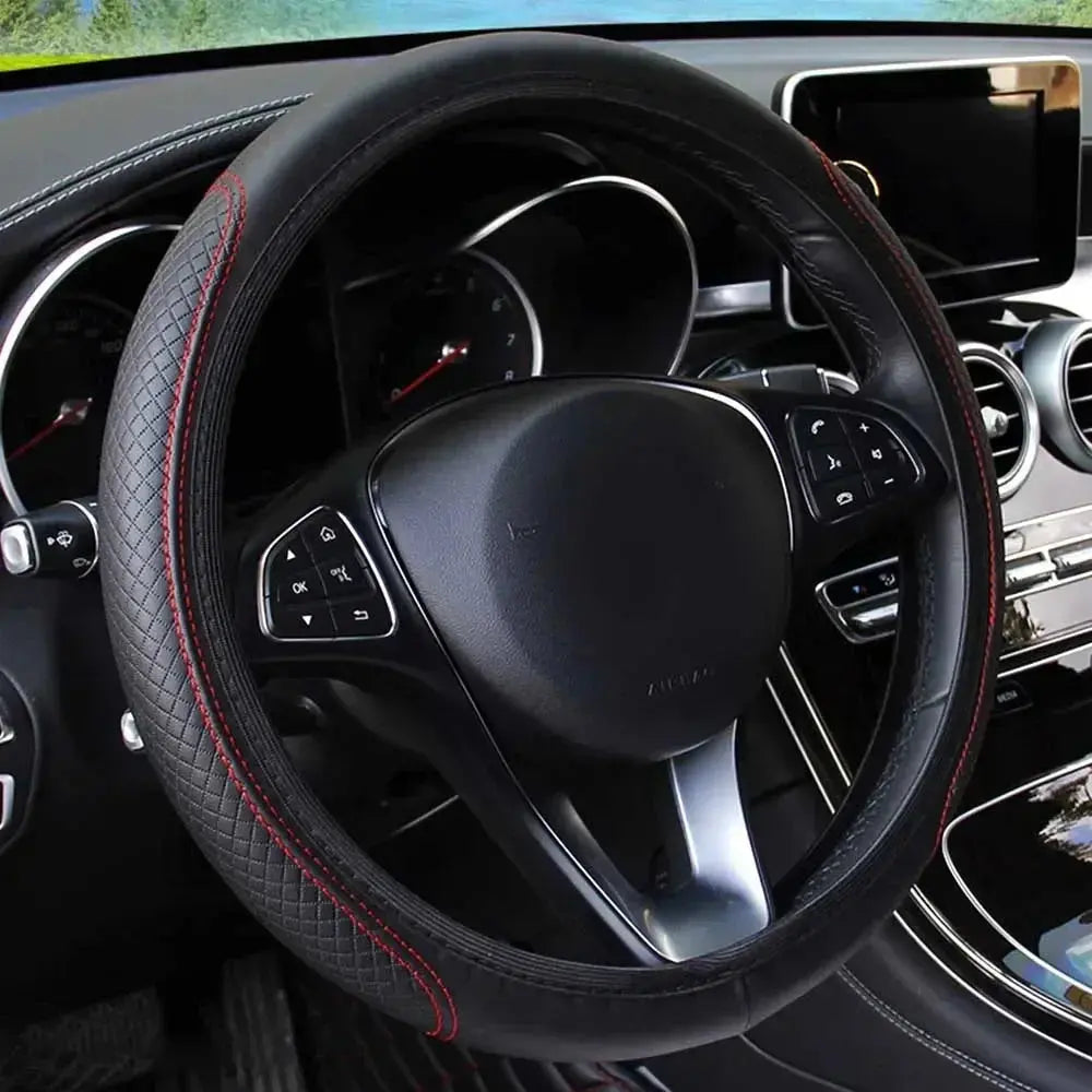 Anti-Slip Car Steering Wheel Cover - Embossed Leather Stone's Store