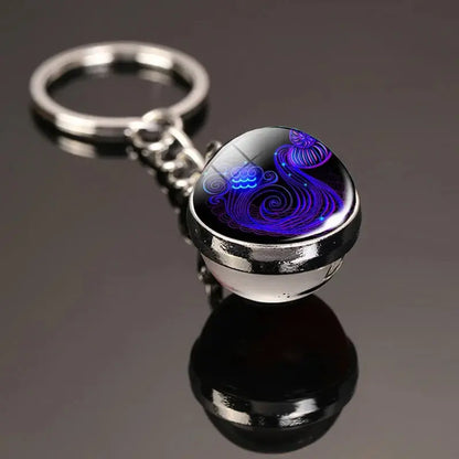 12 Constellation Keychain with Luminous Time Stone Pendant - Creative Fashion Accessory Gift Shop1103314747 Store