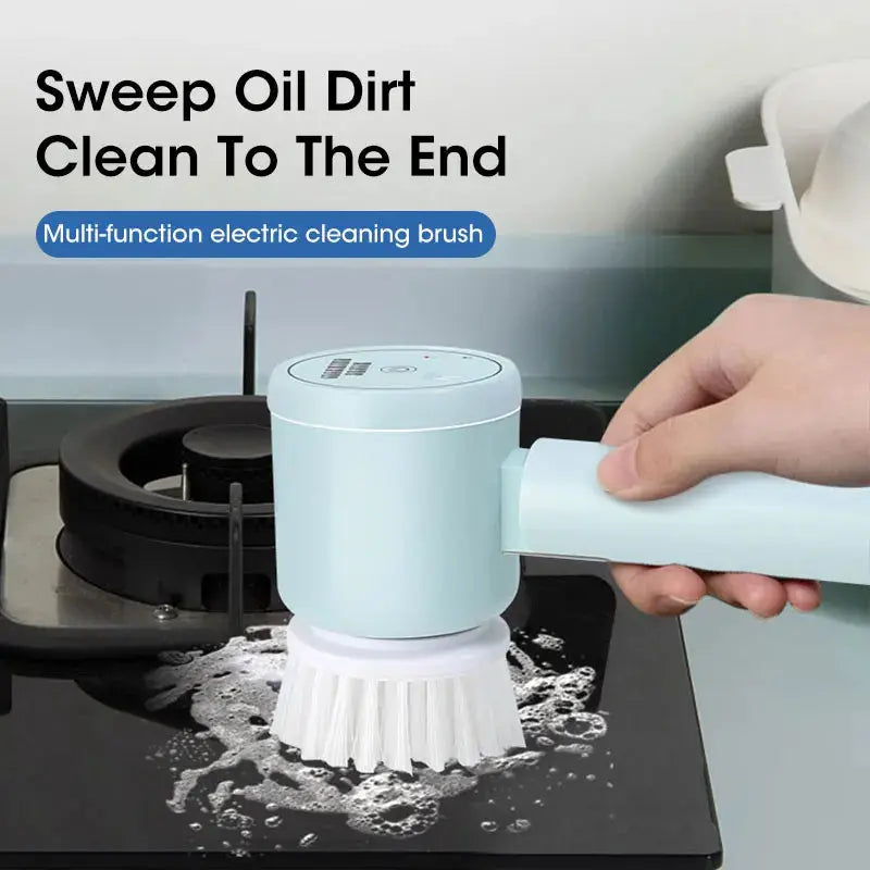 Electric Spin Scrubber, Bathroom Cordless Cleaning Brush Power Scrubber with 5 Replaceable Brush Heads, Electric Cleaning Brush Stone's Store