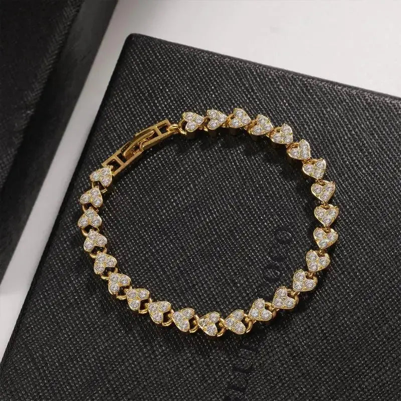 Pulseras de Cadena Geométrica de Cristal Romano de Lujo UILZ para Mujer de Moda