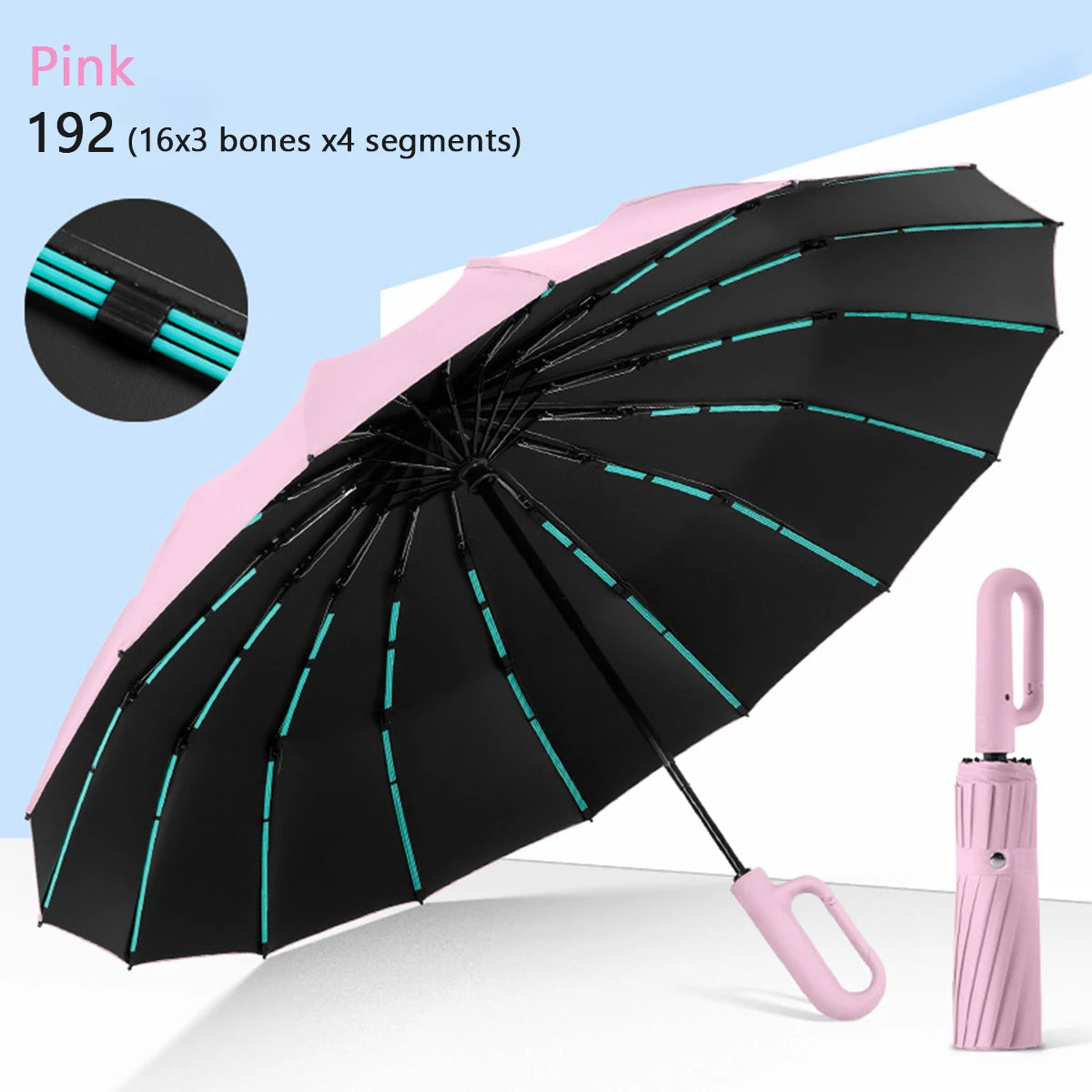 Reflective Auto Open Windproof Umbrella