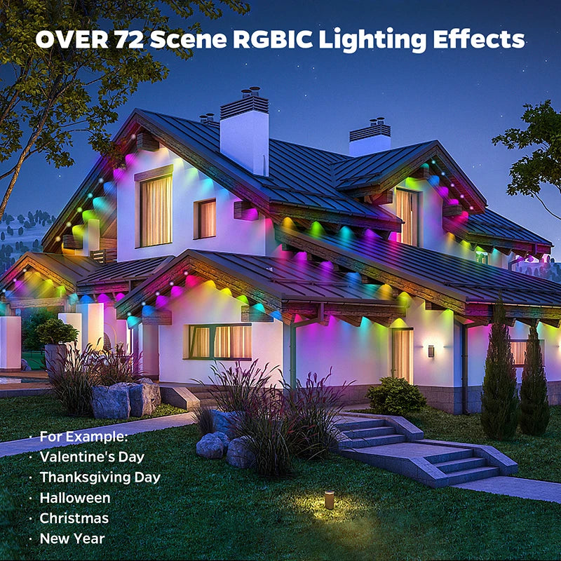 Weather-Proof Wonder: Smart RGBIC Lights for Stunning Outdoor Scenes! Shop1103803381 Store