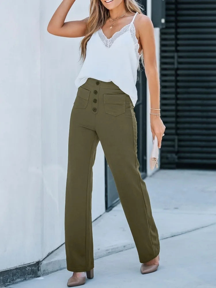 FlexCurve™ High-Waist Pants ✨ — Stretchy Comfort, Slim Fit