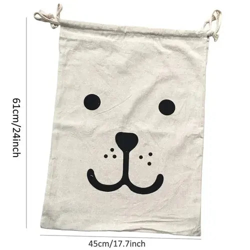 Large Cotton and Linen Laundry Bag Clothes Toys Storage Bag Printing