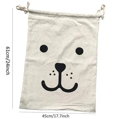 Large Cotton and Linen Laundry Bag Clothes Toys Storage Bag Printing