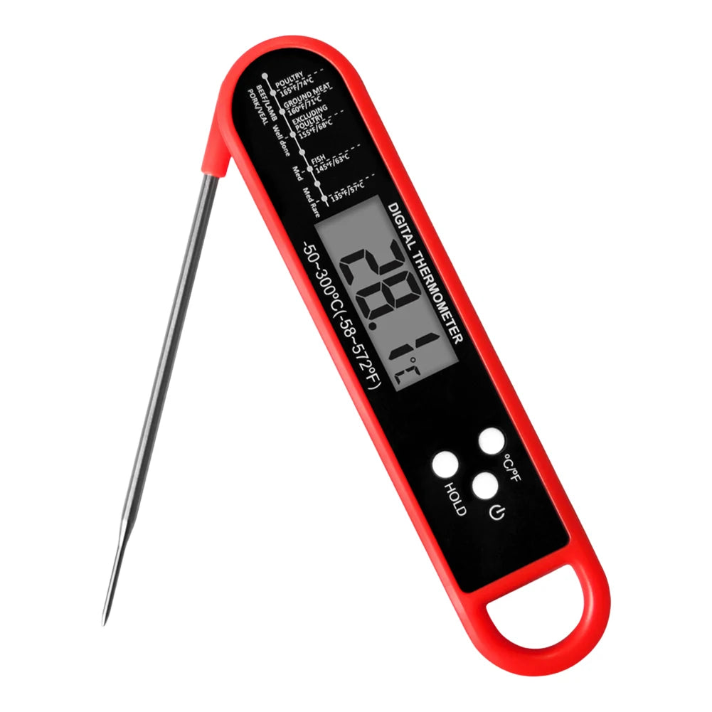 Digital Meat Thermometer Instant Read Food Thermometer with Foldable Probe Candy Thermometer for Kitchen Baking BBQ