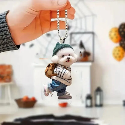 Creative Dog Backpack Keychain Pendant