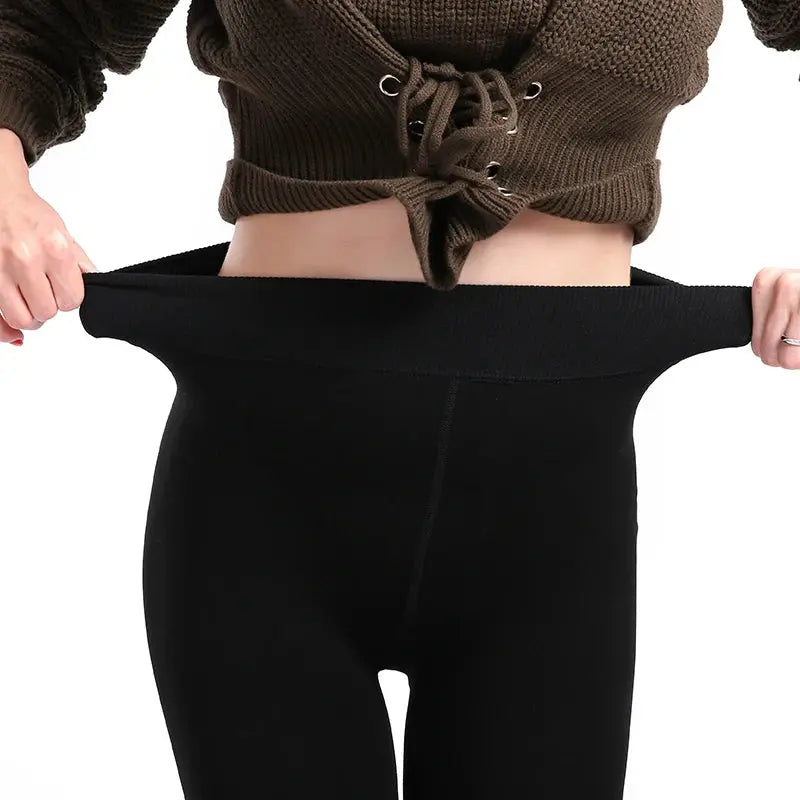  View details for Women Winter Leggings Warm Leggins High Waist Solid Color Velvet Women