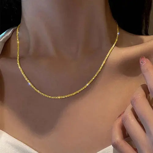 View details for Silver Color Sparkling Necklace For Women Trendy Clavicle Chain Choker