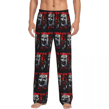 Custom Printed Horror T-Terrifiers Film Essential Pajama Pants Men Sleep Sleepwear Bottoms with Pockets