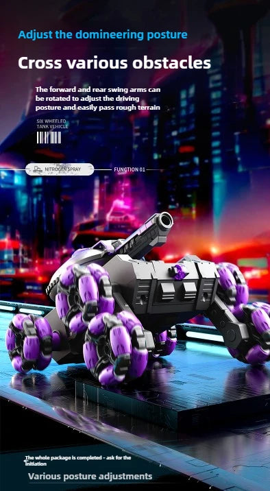 Six-wheeled Remote Control Tank Car Gesture Sensor Can Be Against The Launching of Water Bombs Children's Toy Car