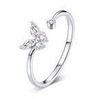 Adjustable Rings Real 925 Sterling Silver Stackable Engagement Zircon Open Size Rings For Women Jewelry big nose Official Store