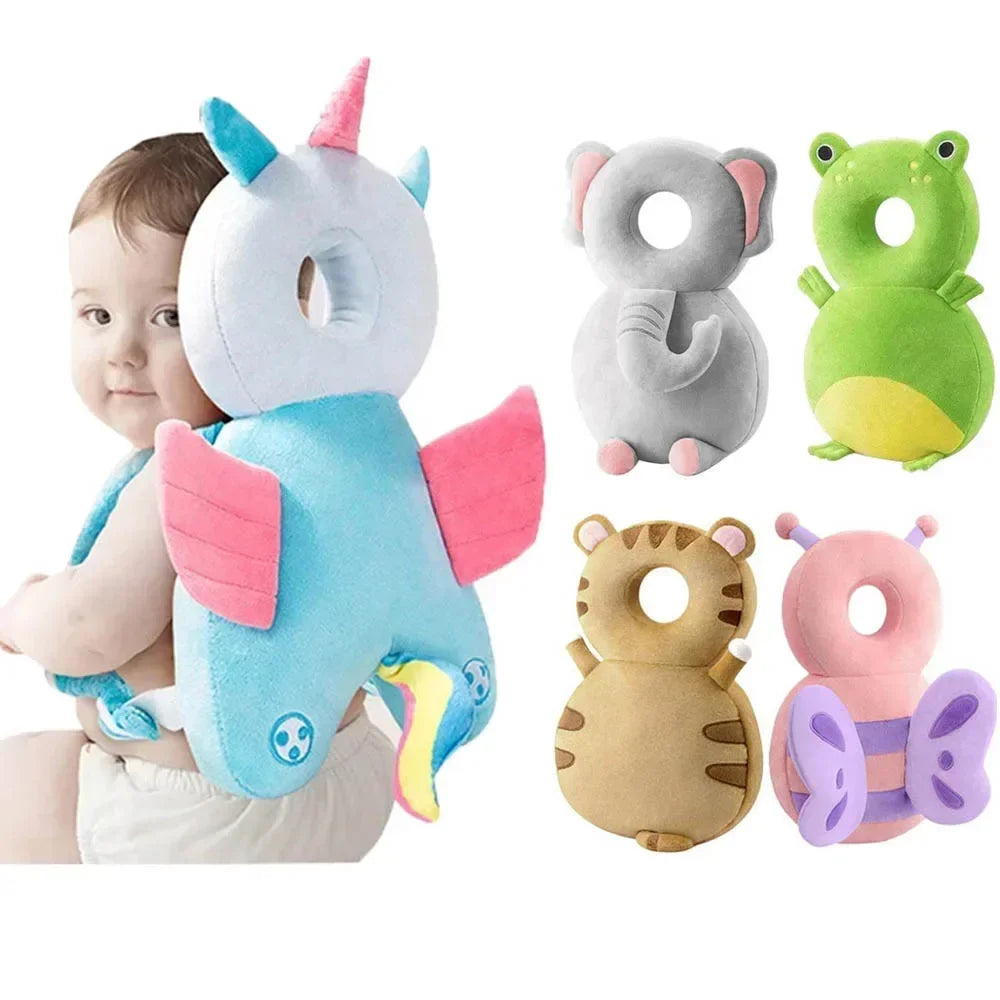 Almohada de seguridad para la cabeza de recién nacidos, mochila con cojín de protección para la caída de la cabeza de bebés y niños pequeños, dibujos animados, suave.