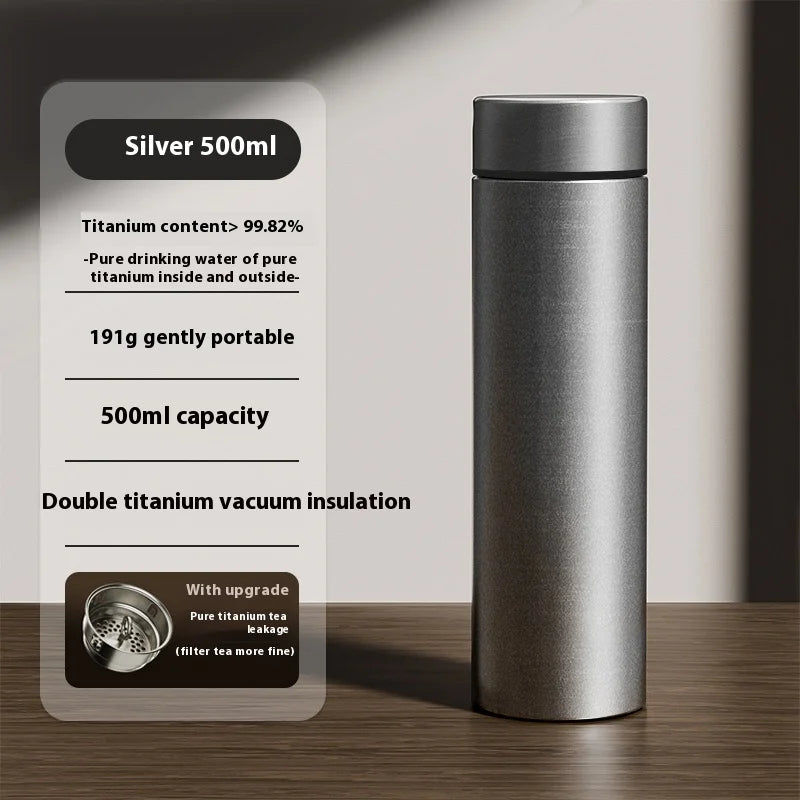 Gianxi Pure Titanium Insulated Cup Men'S And Women'S High-End Water Cup Portable Tea Cup Tea Water Separation Titanium Cup