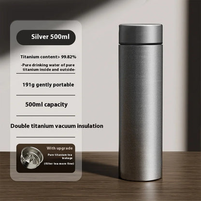 Gianxi Pure Titanium Insulated Cup Men'S And Women'S High-End Water Cup Portable Tea Cup Tea Water Separation Titanium Cup