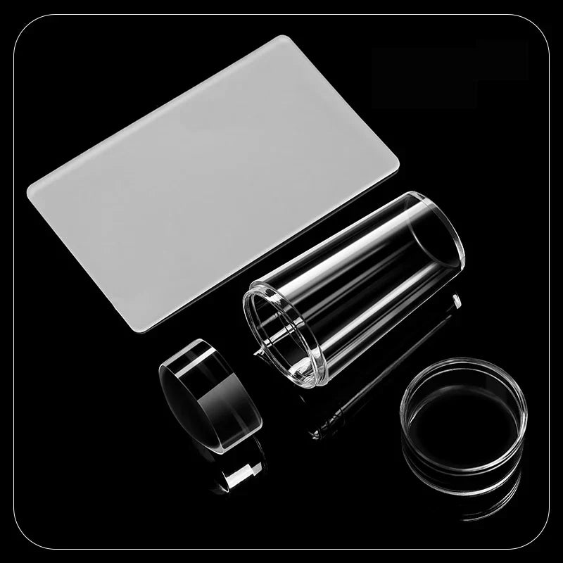 Jelly Silicone Transparent Nail Stamper Set with Scraper Stone's Store
