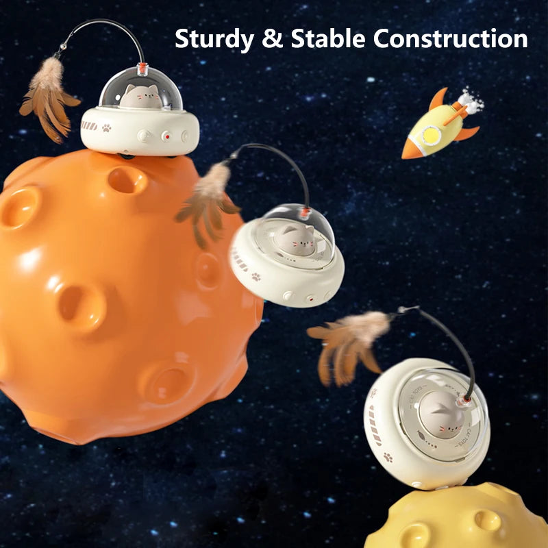 Smart UFO Cat Toy: Bell & Feather Fun Small Pet Store