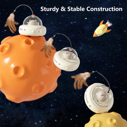 Smart UFO Cat Toy: Bell & Feather Fun Small Pet Store