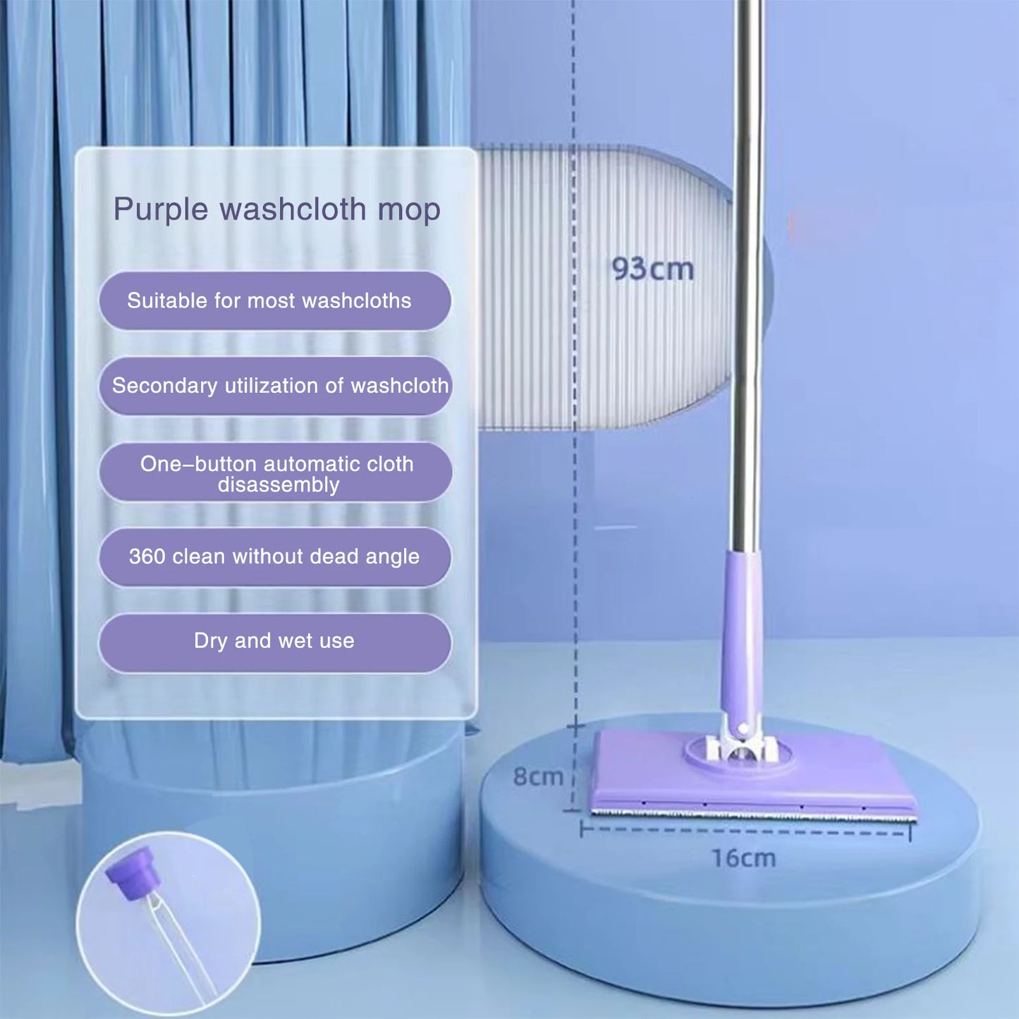 Quick Clean: Mini Mop with Swappable Cloths