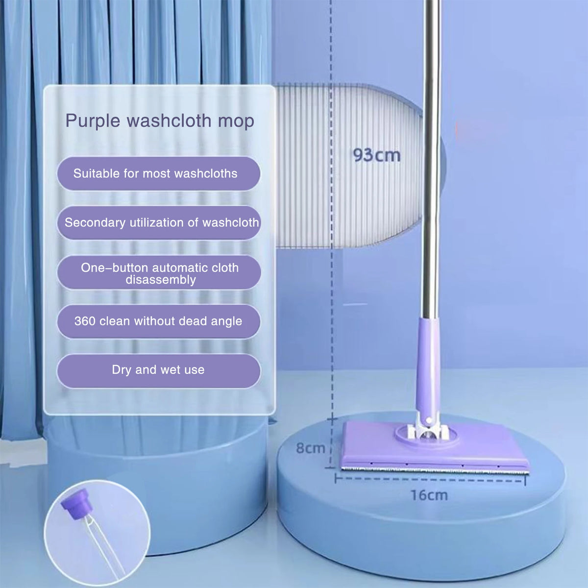 Limpieza rápida: Mini trapeador con paños intercambiables