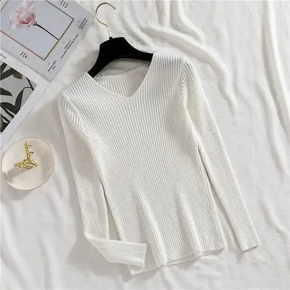 Women's Casual Knitted Sweater | Long Sleeve Pullover for Fall & Winter