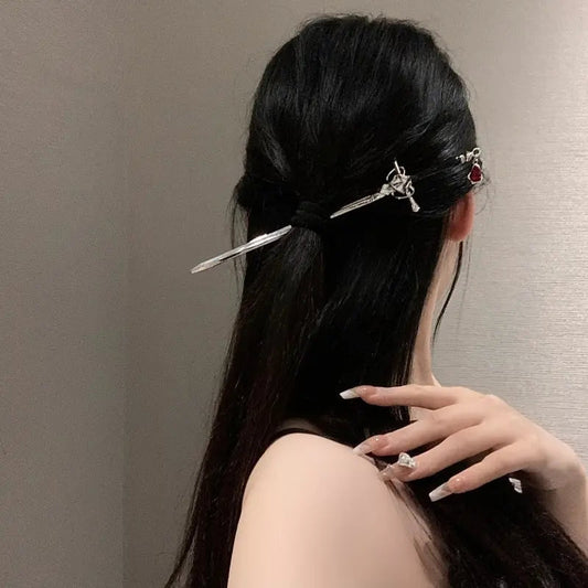 Sword Hairpin Headdress For Women Girls Chinese Style Vintage Hair Sticks DIY Hairstyle Ponytail Holder Hair Accessories Jewelry Stone's Store
