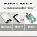 2.5 Inch HDD SSD Case SATA to USB 3.1 Type C 4TB Transparent External Hard Drive Housing Compatible UASP SATA III Laptop BEST Tools House Store