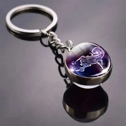 12 Constellation Keychain with Luminous Time Stone Pendant - Creative Fashion Accessory Gift Shop1103314747 Store