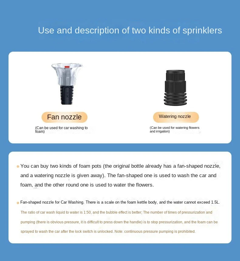 Bleo™ Multi-Surface  2L Foam Sprayer – Adjustable Nozzles & Wide Fan Spray