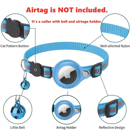 Reflective Airtag Case Collar for Cats and Dogs Yellow Pandora