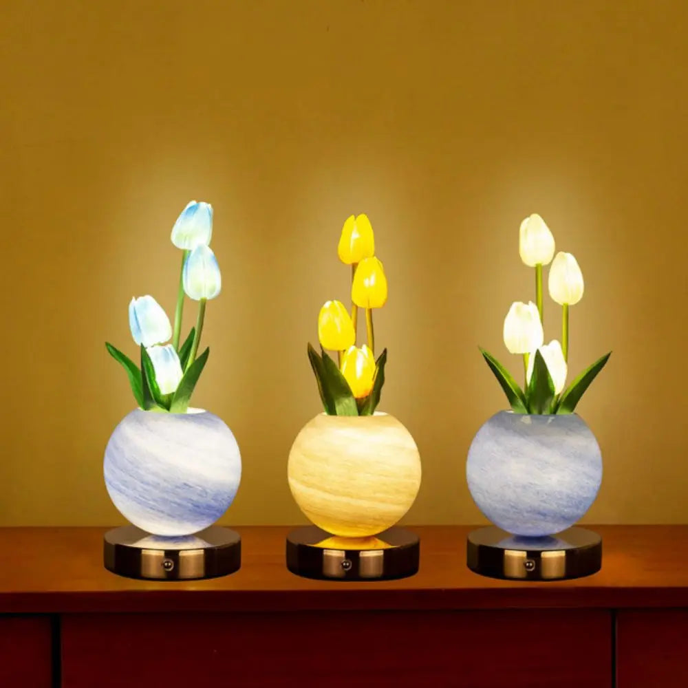 TulipGlow™ Table Lamp 🌷✨ — Touch-Controlled Floral Elegance