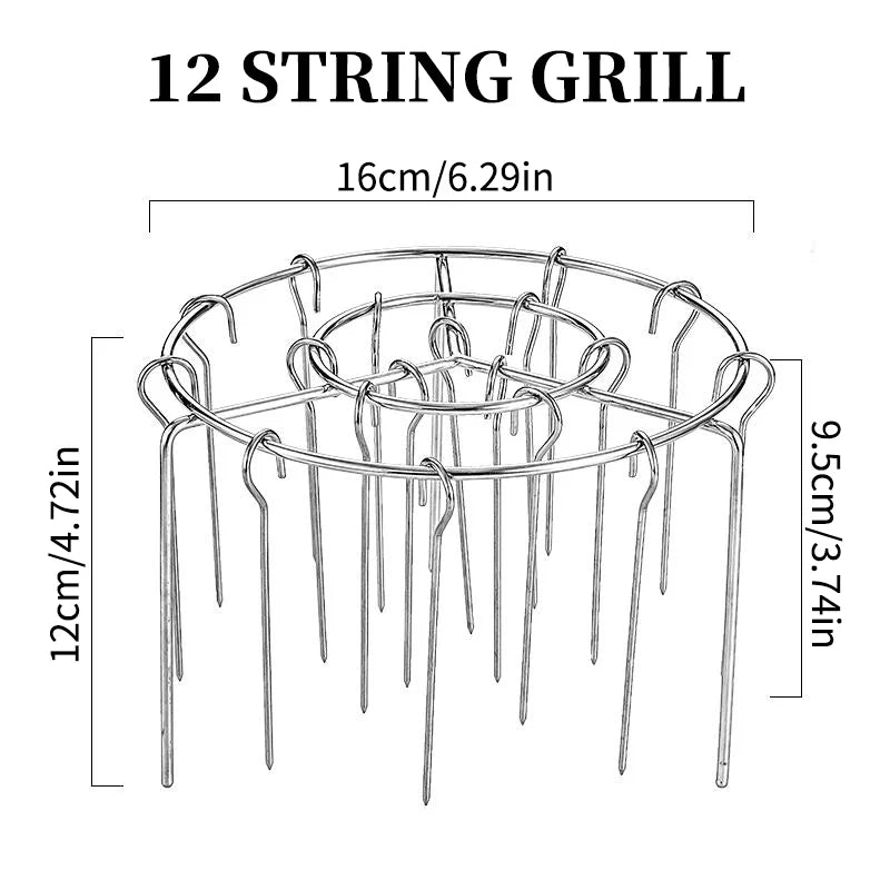 3-in-1 Air Fryer Grill – Vertical Kebab & BBQ, Oil-Free Cooking!