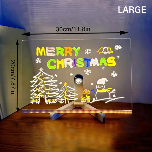 LED light up acrylic message board Erasable USB Children's Drawing AliExpress