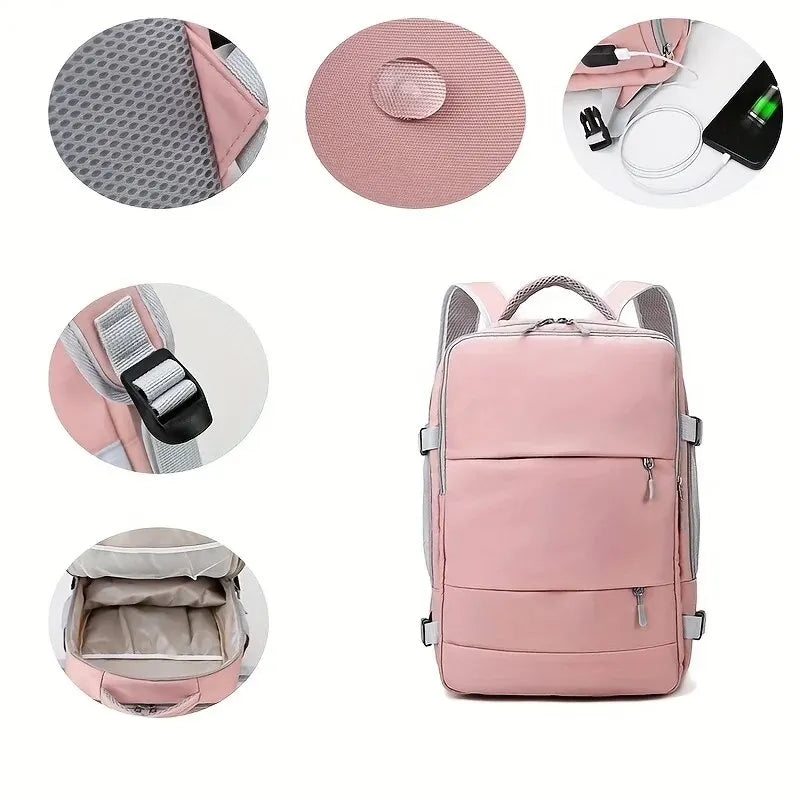 Mochila Xajzpa de gran capacidad, mochila de viaje multifunción con compartimento para zapatos, bolsa de equipaje multicapa