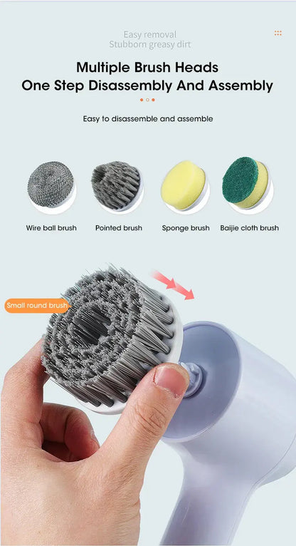 Electric Spin Scrubber, Bathroom Cordless Cleaning Brush Power Scrubber with 5 Replaceable Brush Heads, Electric Cleaning Brush Stone's Store