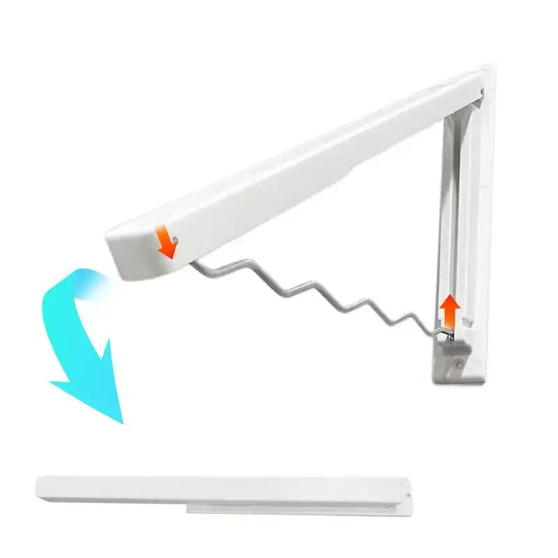 Clothes Hanger Retractable Cloth Drying Rack Folding Wall Mount Indoor