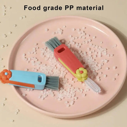 Multifunctional Brush Stiff Bristle Cup Lid Brush for Bottles Gaps