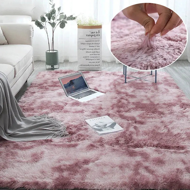 RainbowCloud Plush Rug – Soft, Fluffy & Vibrant! Happier so luckly Store