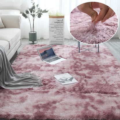 RainbowCloud Plush Rug – Soft, Fluffy & Vibrant! Happier so luckly Store