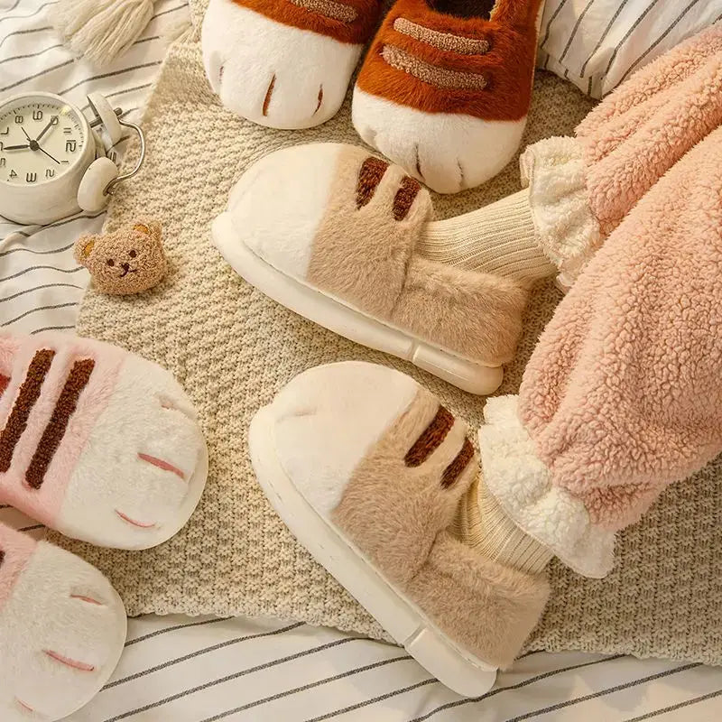 New arrival cat foot slippers women cushiony indoor outdoor shoes