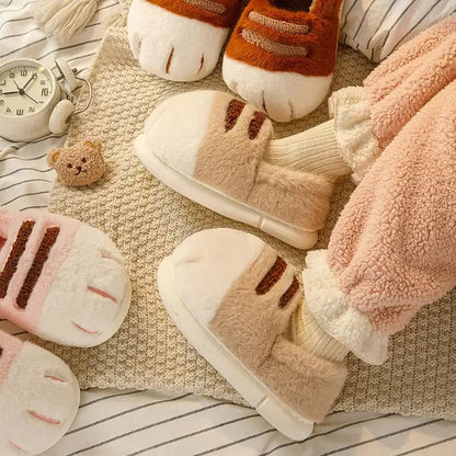 New arrival cat foot slippers women cushiony indoor outdoor shoes