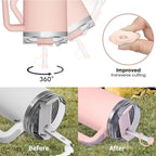 9pcs Accessories Set 3 Spill Proof Stopper Flowers Straw Cover Boot 2 Straw and Brush and 1 Flower Charm Chain for Stanley Cup Shop1103950439 Store