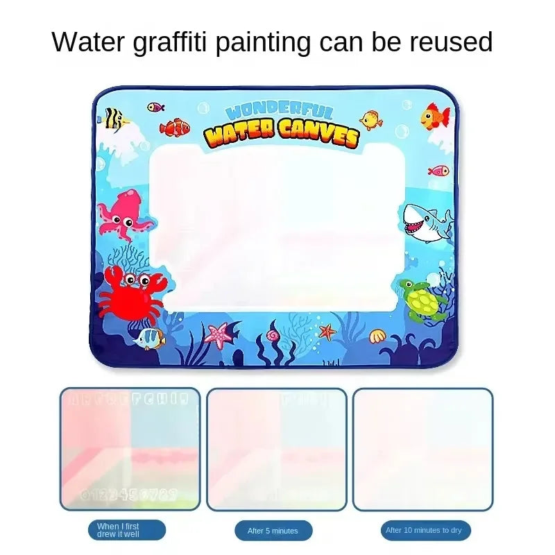 150X100cm Magic Water Canvas Graffiti Drawing Board Repeatedly Doodle Water Painting Carpet  Reusable Drawing Mat Kids Toy Gift