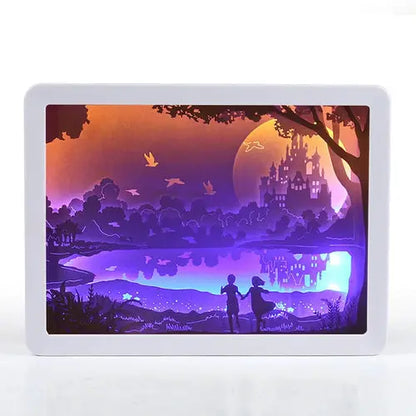 Howl's Moving Castle Anime Paper-Cut Light Decor - 3D Shadow Box Lamp