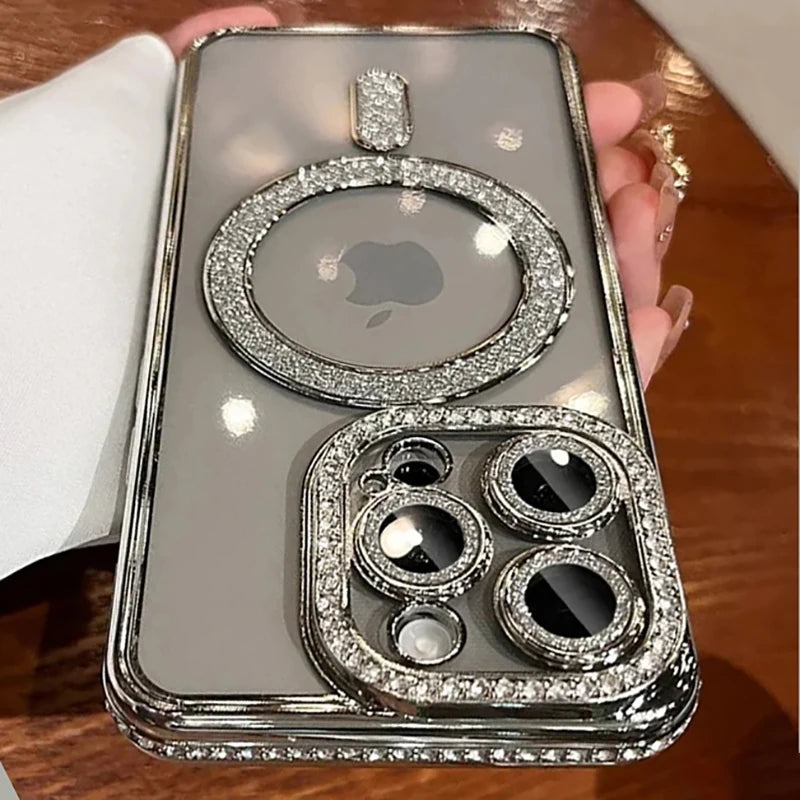 Glitter Diamond Transparent Case For iPhone 16 Series Yaolanhu Store