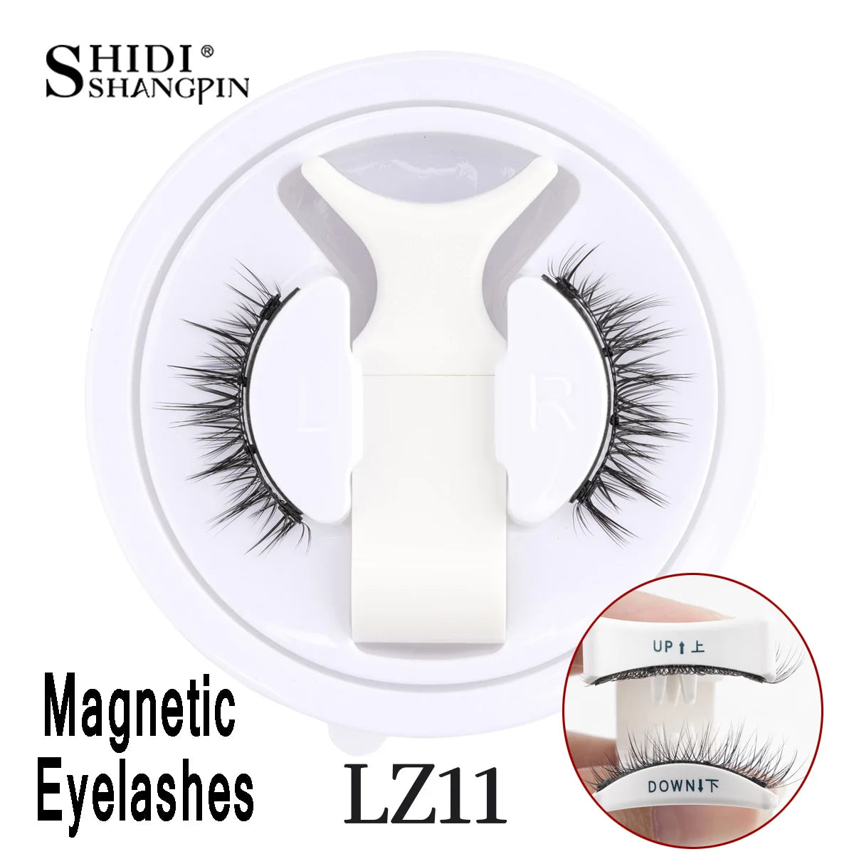 1 Pair Reusable Magnetic Eyelashes Tweezers Set Faux Mink Lashes Handmade 3D Natural False Eyelashes and Magnetic Tweezers Set