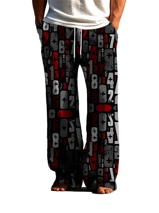 New 3D Digital Spring and Autumn Sleeper Pants for Summer Air Conditioning Room Thin Skin friendly Men's Sleeper Pants