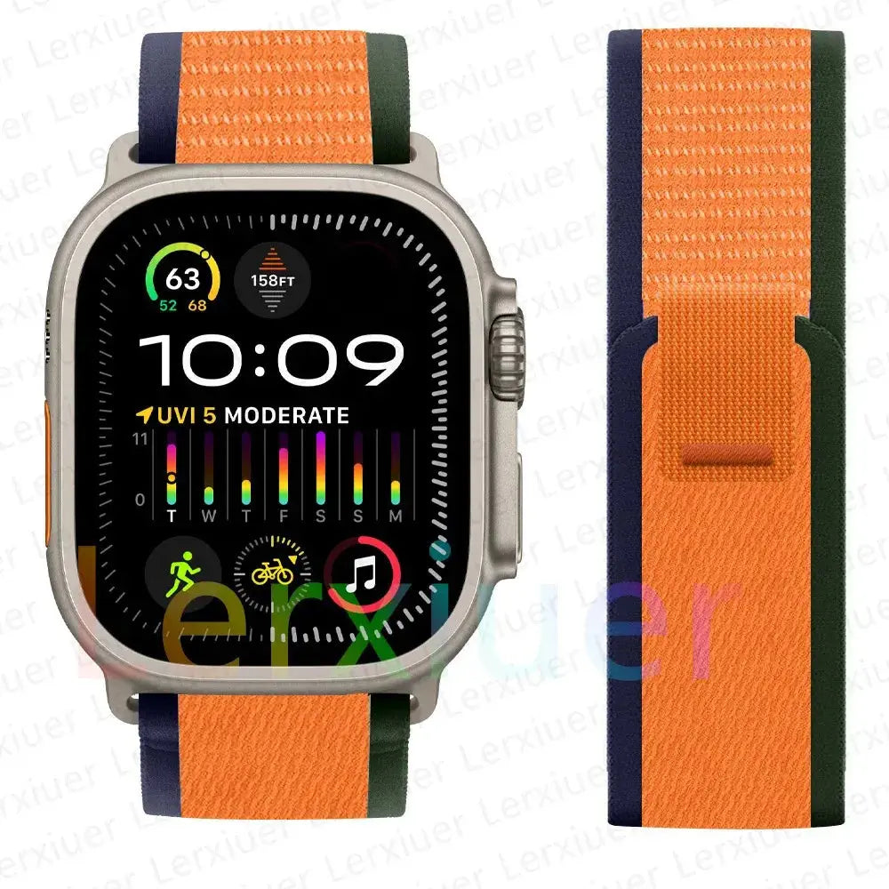 For Apple Watch Series 10 46mm Nylon Loop Magnetic Buckle Watch Band(Smoke Purple) Elegant-Straps Store